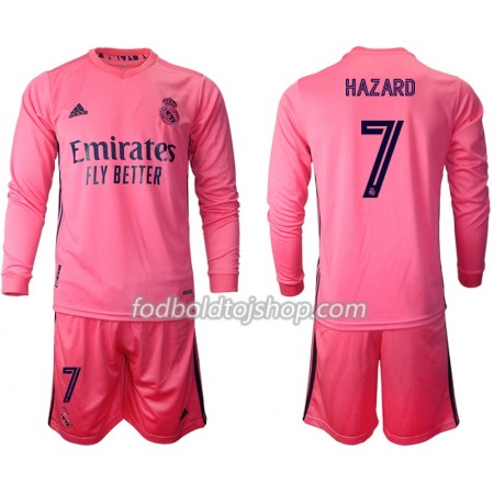 Real Madrid Eden Hazard 7 Børn Udebane Fodboldsæt 2020-21 L/S (+ Korte bukser)